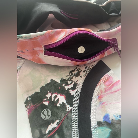 Lululemon Run: Inspire Crop II, Size: 2, Color: Pigment Wave Multi / Black - Picture 7 of 8